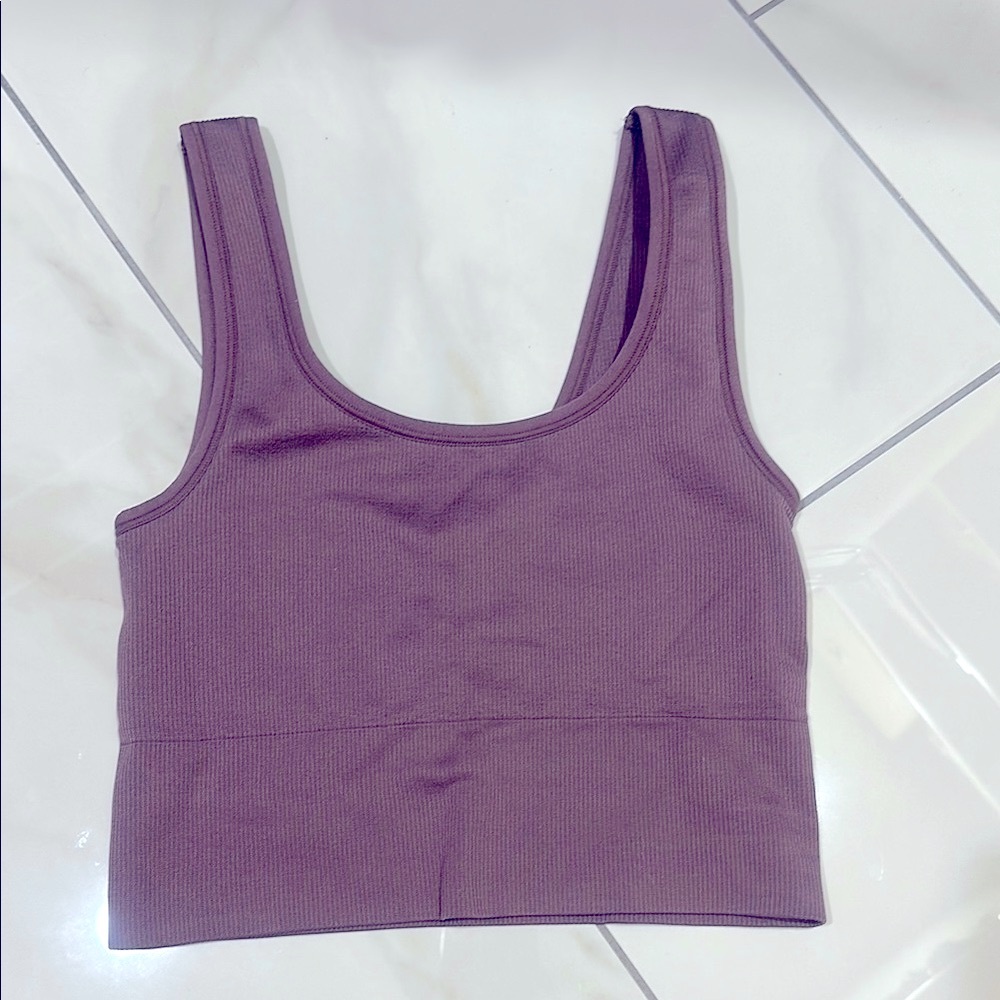 Athleta Plum Ribbed Crop Top